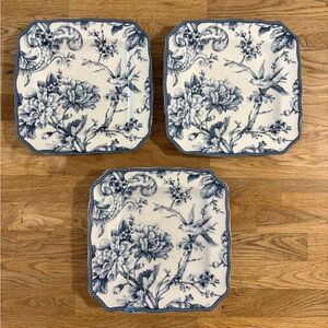 222 Fifth Adelaide Blue and White Porcelain Plate Set of 3